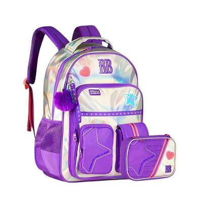 Kit Mochila De Costas E Estojo Roxo 17,5 Rb27020