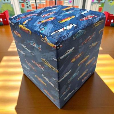 Puff Banqueta Quadrado Cubo Decorativo Courino E Suede Carrinhos Courino