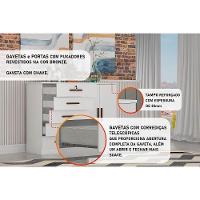 Cômoda de Quarto Space c/ 2 Portas e 5 Gavetas Freijo Cumaru c/ Fendi - Novo Horizonte