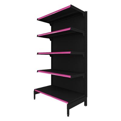 Gôndola Prateleira Preta 5 Níveis 40x30 New Plus 1,70 Parede Inicial Pe Rosa - Sa Gôndolas