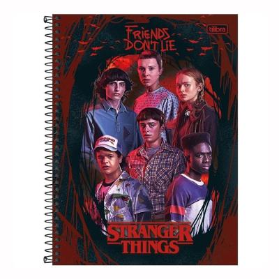 Caderno Espiral Universitário Capa Dura 1 Matéria A4 80 Folhas Stranger Things Tilibra Estampa 1