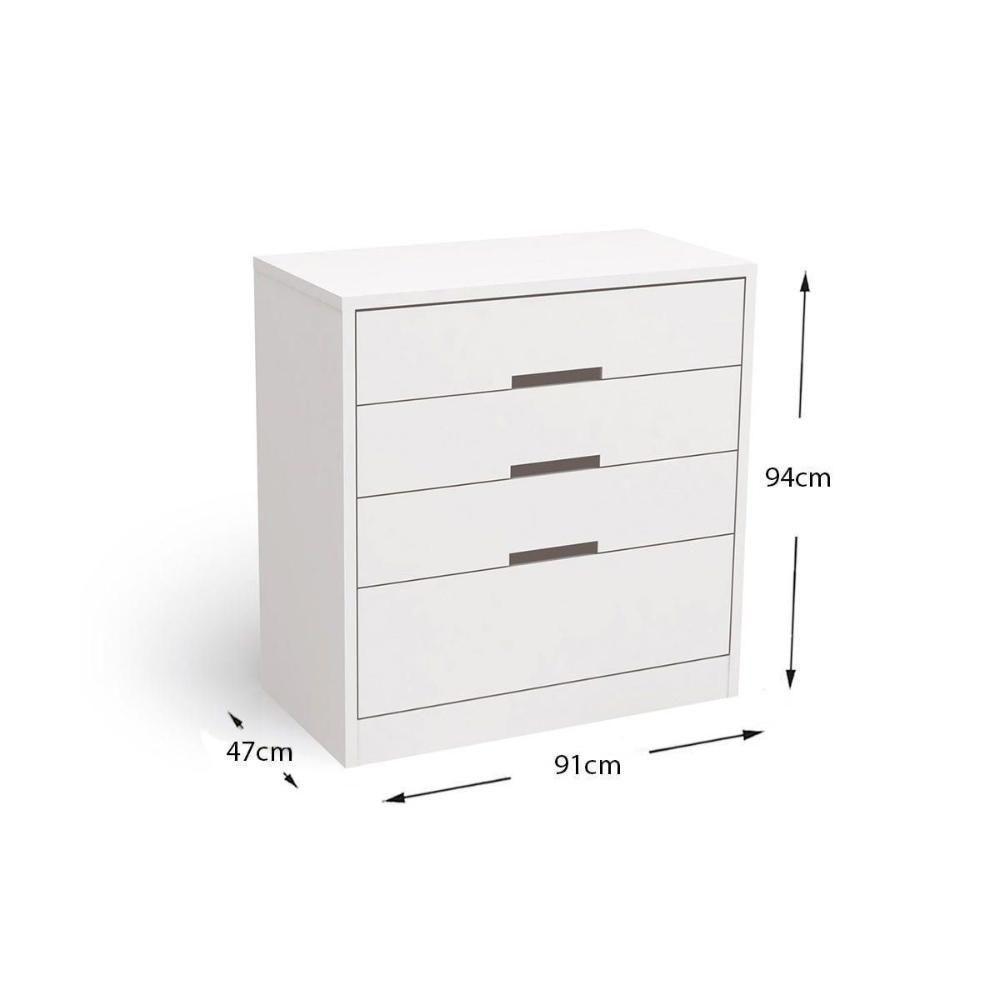 Cômoda de Quarto S824 c/ 4 Gavetas Nogueira - Kappesberg - 3