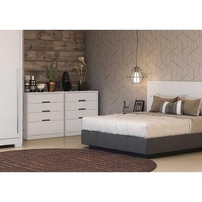 Cômoda de Quarto S824 4 Gavetas em MDF Texturizado com Puxadores Branco
