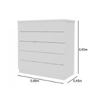 Cômoda de Quarto Premium c/ 5 Gavetas Neve - Tcil Móveis - 3