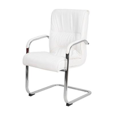 Cadeira Escritório Interlocutor Big Fixa Branca Base Cromada