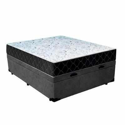 Cama Box Baú Casal 138 Suede Cinza Com Colchão Espuma D33 Marrocos 30cm
