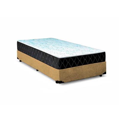 Cama Box Solteiro 88 Suede Bege Com Colchão Espuma D33 Marrocos 30cm