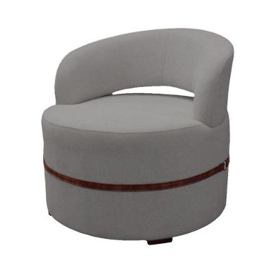 Poltrona Decorativa Luana Estofada Para Sala Em Linho Cinza