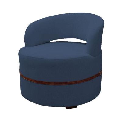 Poltrona Decorativa Luana Estofada Para Sala Em Linho Azul