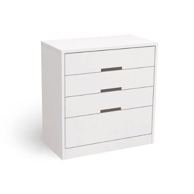 Cômoda de Quarto S824 com 4 Gavetas em MDF Texturizado Branco
