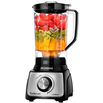 Liquidificador Mondial Turbo 3L 12 Vel 1100W Com Filtro L-1100 - 5877-02 Preto-nox 220V