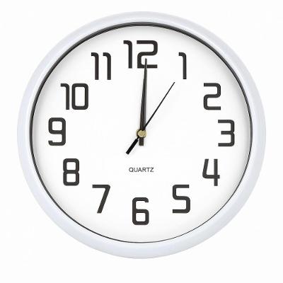 Relógio De Parede Redondo Vintage Branco 30 Cm Silencioso Com Números Grandes Fácil Leitura Para Cozinha E Escritório