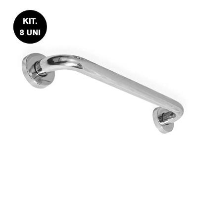 Kit 8 Uni. Alça Apoio Barra Inox 30Cm Acessibilidade