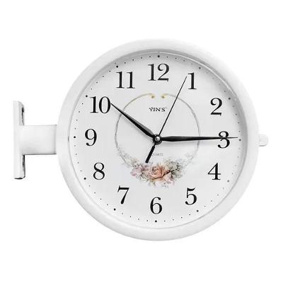 Relógio De Parede Dupla Face Vintage Estação De Trem Branco Decoração Retrô Com Elegância E Sofisticação