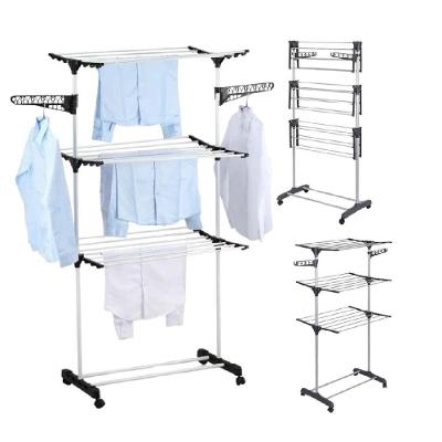 Varal De Chão 4 Andares Com Rodinhas E Abas Dobráveis Secagem Inteligente Com Máxima Capacidade E Mobilidade