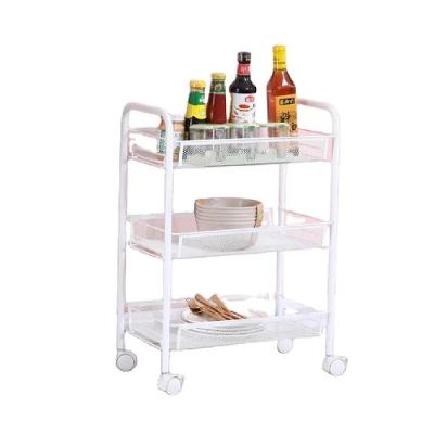 Carrinho Organizador Multiuso Com 3 Cestos E Rodinhas Para Cozinha, Banheiro E Escritório Branco