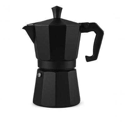 Cafeteira Italiana Premium 12 Xícaras 600 Ml Em Alumínio Café Expresso Manual Estilo Moka Grande Preta