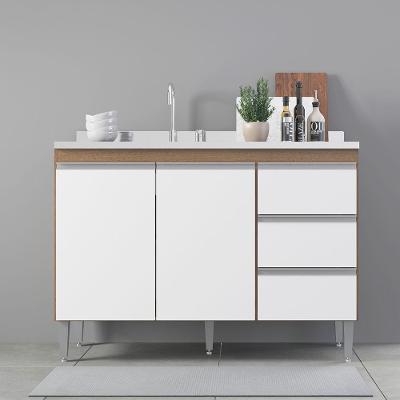 Balcão Para Pia 120cm Cozinha Modulada Sabrina Menu Móveis Branco