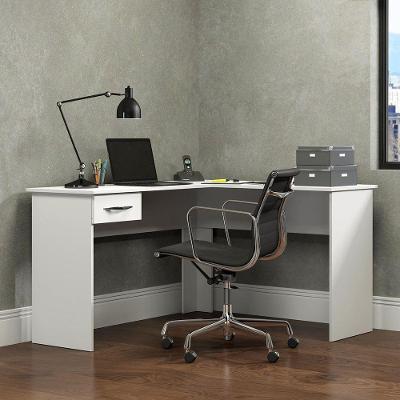 Mesa Para Escritório Escrivaninha De Canto 1 Gaveta Menu Móveis Branco