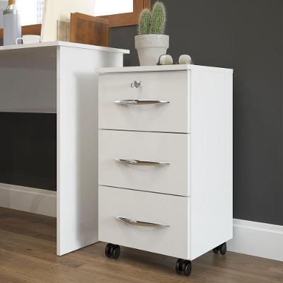 Gaveteiro Para Escritório Multiuso 3 Gavetas E Rodízios Menu Móveis Branco