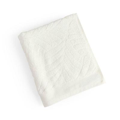 Toalha De Rosto Native Fio Penteado Jacquard Folhas 01 Peça 100% Algodão - Off White