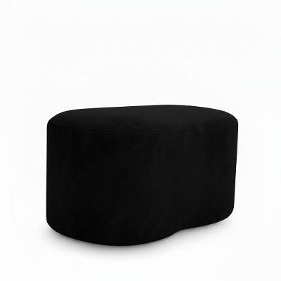 Puff Feijão Orgânico Curvo Redondo Confortável Sala Moderno Suede Preto