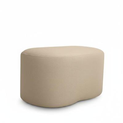Puff Feijão Orgânico Curvo Redondo Confortável Sala Moderno Suede Bege