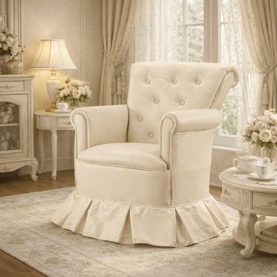 Poltrona Amamentação Descanso Balanço Confortável Quarto Cadeira Sala Leitura Corino Bege