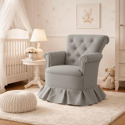 Poltrona Balanço Amentação Quarto Confortável Descanso Sala Leitura Suede Cinza