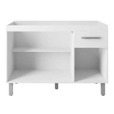 Balcão Lírio 3 Portas 1 Gaveta Cozinha Mb1 120cm Cor Branco Pc