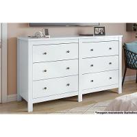 Cômoda de Quarto Horizontal Maggiore c/ 6 Gavetas Branco - Lopas - 1