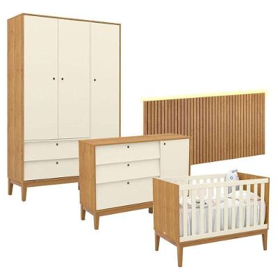 Quarto de Bebê Unique 3 Portas MDF 230.5cm Off White Matic Móveis
