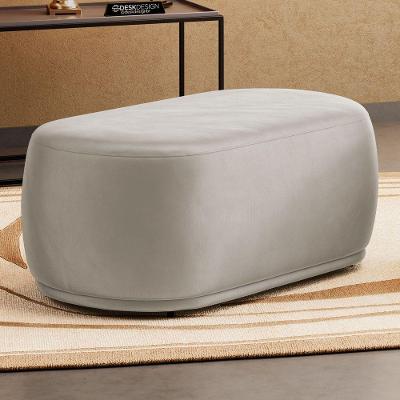 Kit 02 Puffs Decorativos Orgânicos Molly 02 Lugares Veludo Bege - Desk Design