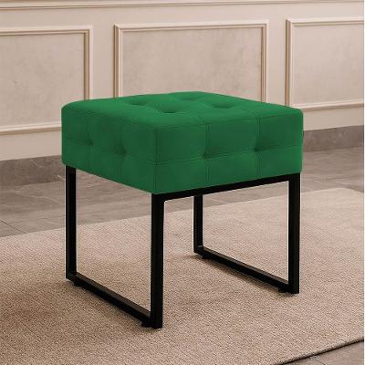 Puff Sala Decorativo Industrial Elisa Suede Verde D03 - D'rossi