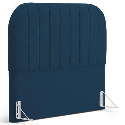 Cabeceira Cama Box King Estofada Orgânica 195cm Alice W01 Suede Azul Marinho - Lyam Decor