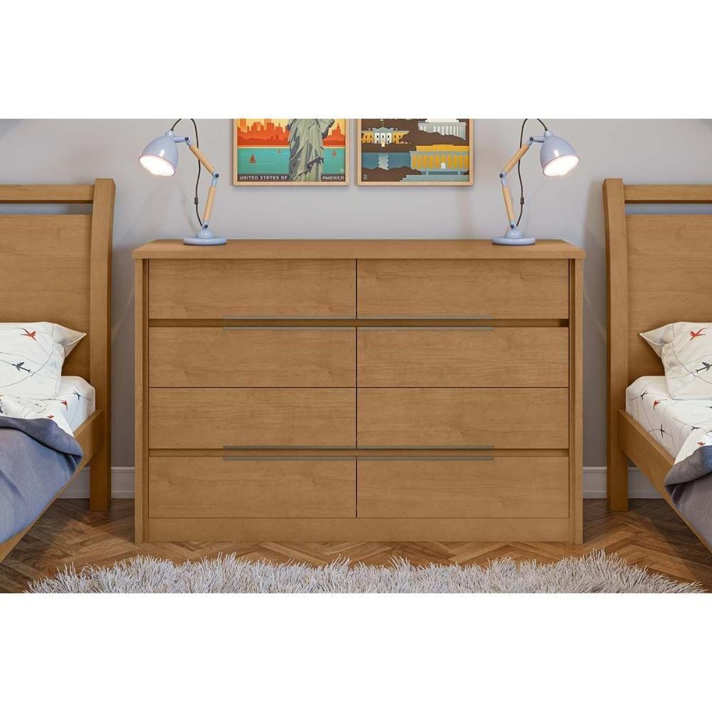 Cômoda de Quarto Urban c/ 8 Gavetas Rovere/Amêndoa - Lopas - 1