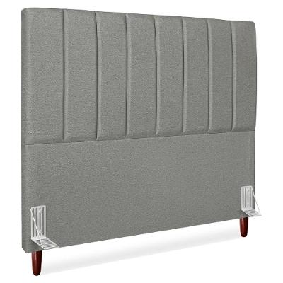 Cabeceira Casal 140 Cm Com Frame Carla Linho Cinza Escuro Artte Cinza Escuro