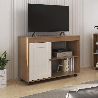 Rack Para Tv 42 Pol 1p 91 Cm Com Rodízios Cinamomo Off White Arly Cinamomo Off White
