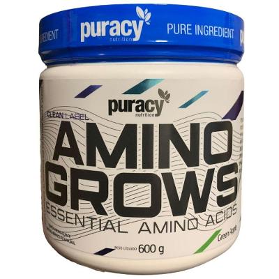 Aminoácidos Essenciais Amino Grows Puracy Nutrition 500g Sabor Maçã Verde