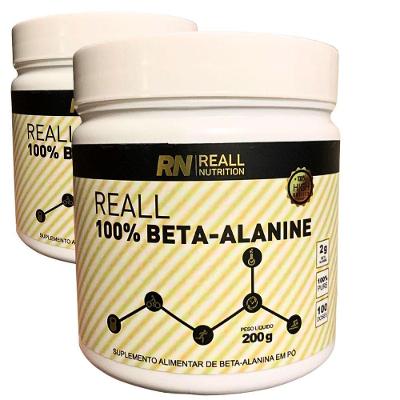Kit 2 Beta Alanina Em Pó 100% Pura Reall Nutrition 200g Sabor Original