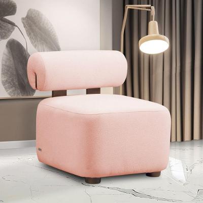 Poltrona Decorativa Helora Bouclê Rosê E03 Tecido Bouclê Rosê D'Rossi