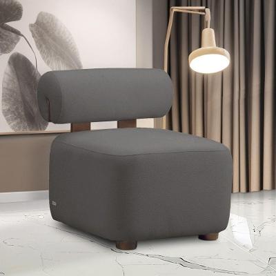 Poltrona Decorativa Helora Para Sala Bouclê Cinza Escuro D'Rossi