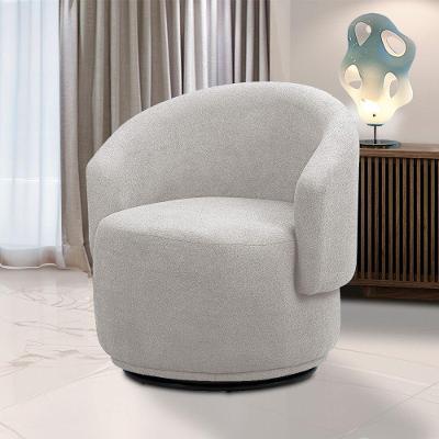 Poltrona Decorativa Orgânica Giratória Névoa Bouclê E03 - D'rossi Cor Cinza Claro