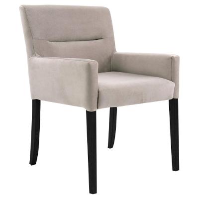 Poltrona Decorativa Pés Preto Vicenza Veludo Nude Gran Belo