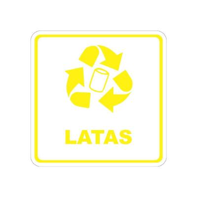 Adesivo Coleta Seletiva Latas Recicláveis 20x20cm Vinil Branco