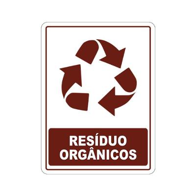 Adesivo Coleta Seletiva Resíduo Orgânico 15x20cm Branco