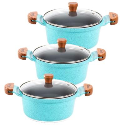 Jogo Panela Azul Antiaderente Cerâmica Javali Am 26 A 30