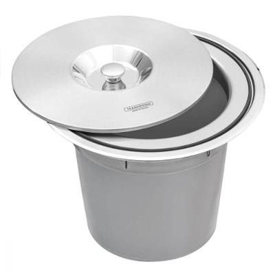 Lixeira de Embutir Tramontina Clean Round Aço Inox 8L