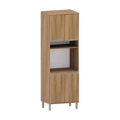 Paneleiro 70cm 4 Portas Com Espaço Para Forno E Micro-ondas Avelã/avelã