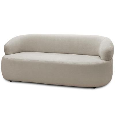 Sofá 3 Lugares Orgânico Sala De Estar Living 170cm Carmen F04 Veludo Bege - Lyam Decor